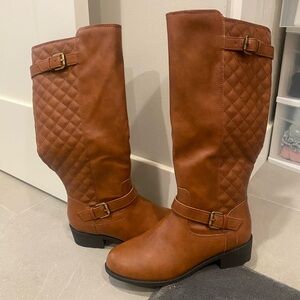 St. John's Bay Tan Quilted Heeled Boots